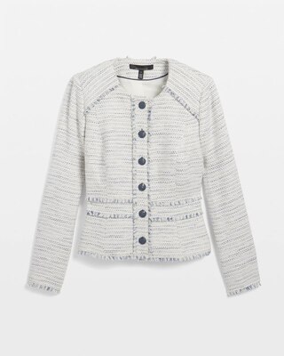 Mix tweed No collar jacket – L'AUBE BLANC